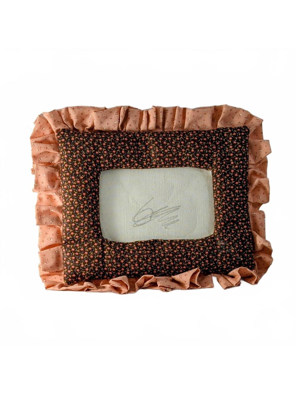Handmade, Rustic Quilted Ruffle Photo Frame